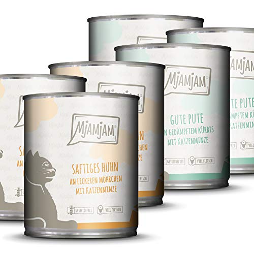 Produktbild: mjAMjAM katzen nassfutter huhn putenfleisch 6er pack getreidefrei 4800 g