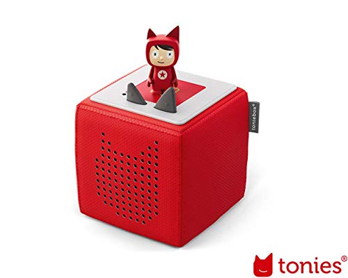 tonies toniebox starter set mit kreatv figur, audioplayer für kinder, rot