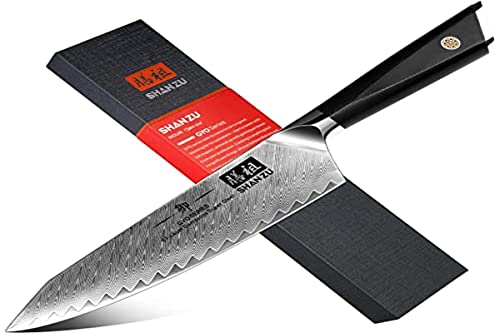 damast kochmesser 21cm shan zu, griff in geschenkbox - gyo serie
