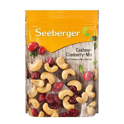Produktbild: seeberger cashew cranberry mix 5er pack - glutenfrei, vegan, 5 x 150 g