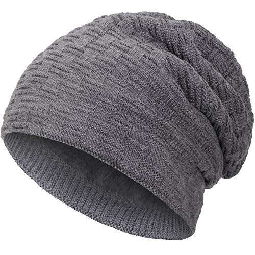 compagno wintermütze für herren und damen, gefütterte beanie strickmütze, haube