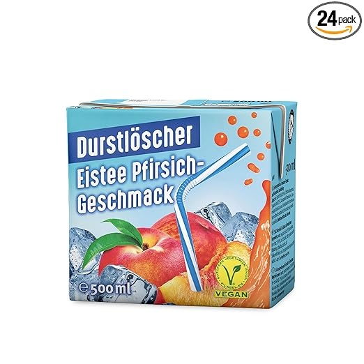 eistee pfirsich 500 ml 24er pack - durstlöscher, vegan, ohne kohlensäure, fruchtig