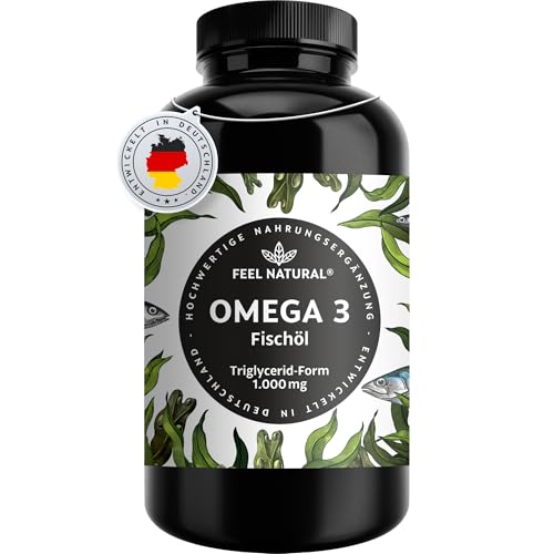 Omega 3 Kapseln hochdosiert 365 Stück - EPA & DHA Fischöl ohne Zusätze