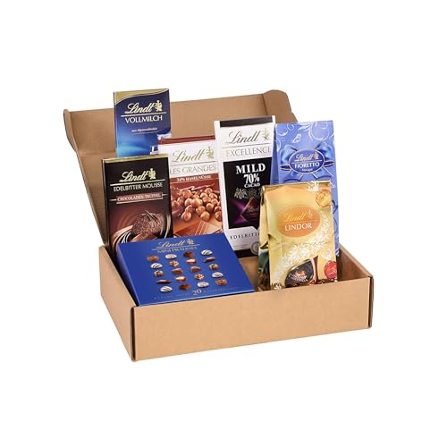 Lindt Klassiker Schokoladen-Set 852g | 4 Tafeln & 3 Pralin-Packungen