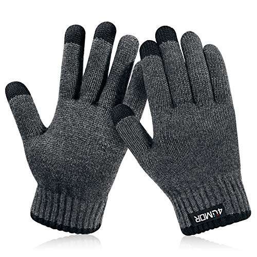 winterhandschuhe 4UMOR, strick fingerhandschuhe für herren (größe l)