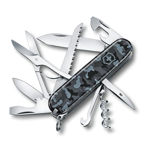 victorinox huntsman taschenmesser mit schere, säge, korkenzieher, schwarz