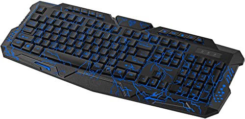 yenkee ykb 3100 ambush gaming-tastatur mit beleuchtung und multimedia-tasten