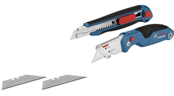 bosch professional klappmesser und cuttermesser mit klingen für 17,99 euro