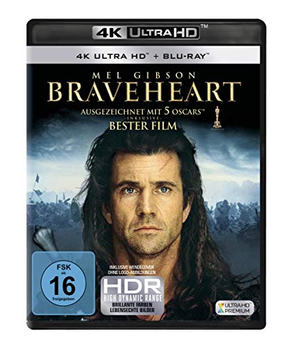 Produktbild: braveheart 4K ultra HD + blu-ray mit mel gibson, 5 oscars