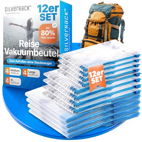 Produktbild: vakuumbeutel für reisen silverrack rolle 12 stück 3 größen kleiderbeutel