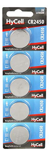 hyCell 5er Pack knopfzellen cr2450 3v - langlebige lithium batterien mit hoher kapazität