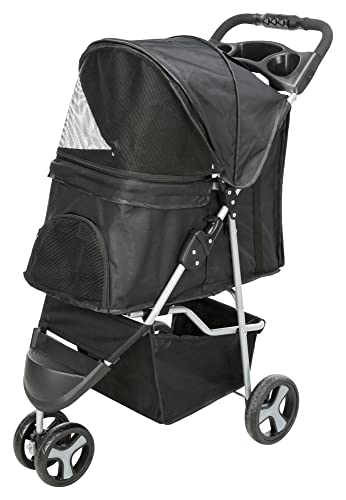 trixie hundebuggy schwarz, 47 x 100 x 80 cm, 4,6 kg, bis 11 kg belastbar