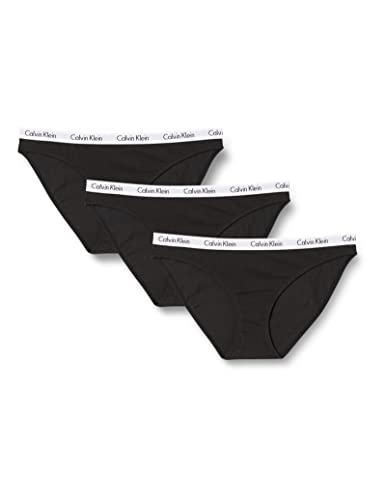 calvin klein damen slips bikini form 3er pack stretch schwarz L