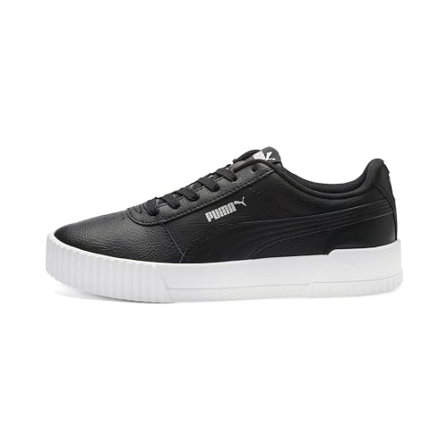 puma carina l damen sneakers schwarz-weiß-silber, 37.5 eu
