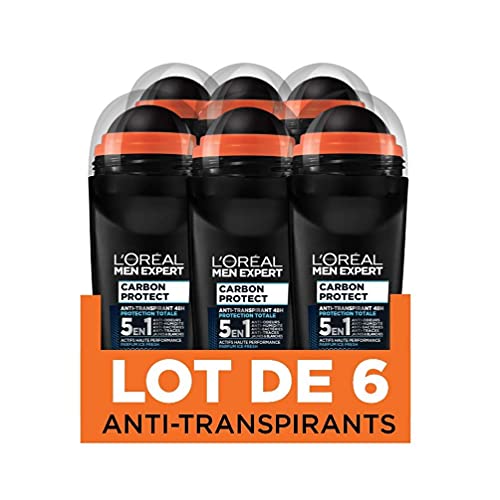 l'oral men expert deodorant carbon protect ice fresh, 6 x 50 ml