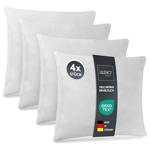 lileno home kissenfüllung 45 x 45 cm 4er set waschbar für allergiker polyester kisseninlet
