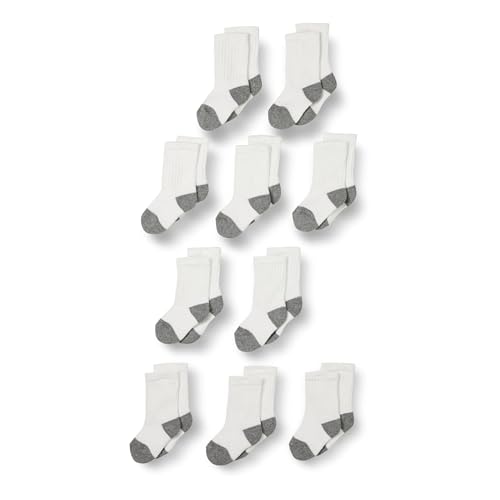 baumwollsocken unisex kinder 10 paar weiß grau amazon essentials 4-5 jahre