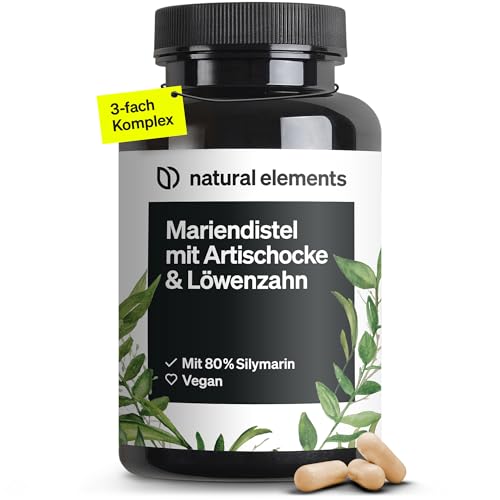 marian thistle artischocke löwenzahn komplex 120 kapseln 80% silymarin vegan