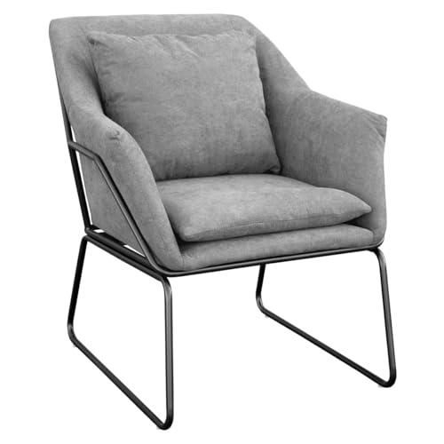 svita josie loungesor mit armlehne gepolstert hellgrau metallgestell stoffbezug