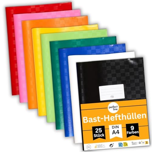 bast-heft-hüllen perfekt line DIN A4, 9 farben, dokumentenecht, 25 stk.