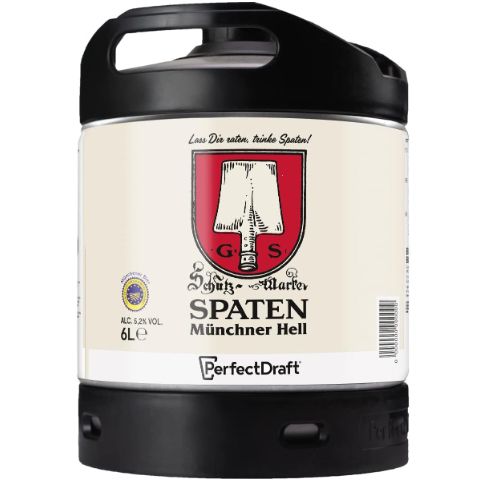 spaten münchner hell perfect draft 6 liter für 15,99 euro statt 20 euro