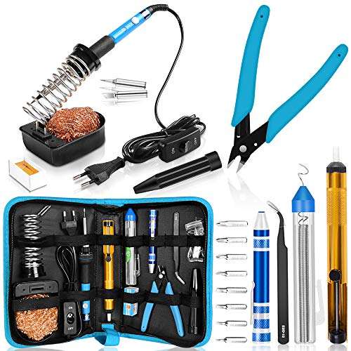 handskit soldering iron set 11-in-1 lötset in blau