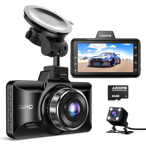 azdome m01 pro dashcam auto vorne hinten 1080p fhd, 64gb, g-sensor, nachtsicht