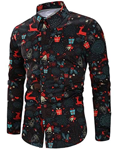 weihnachten shirt herren 3d druck langarm slim fit lustig funky m-xxl