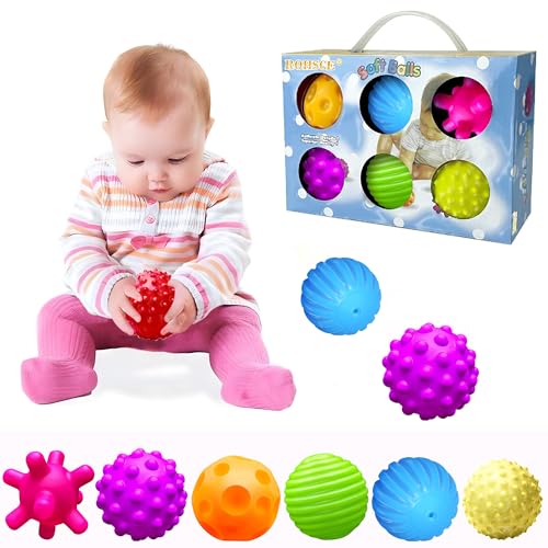 baby sensorik spielzeug set, vintage squeeze ball textur 6-teilig, weich