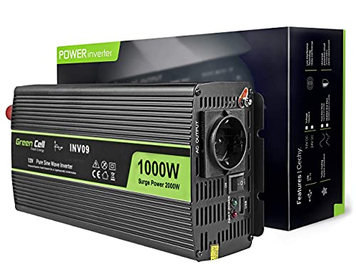1000W/2000W reiner sinus wechselrichter Green Cell 12V auf 230V auto wohnmobil solar