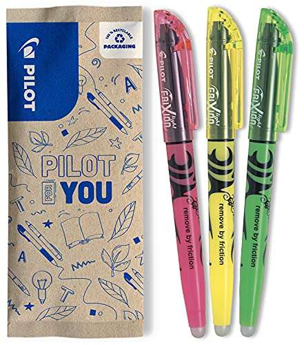 PILOT FriXion Light Textmarker 3er-Set neongelb, neonpink, grün, radierbar