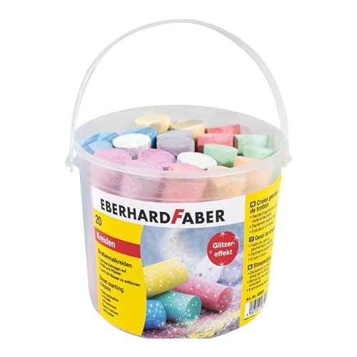 eberhard faber straßenkreide glitzer 20er eimer, 6 leuchtende farben