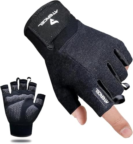 Atercel fitness handschuhe für crossfit, bodybuilding, gym, krafttraining, schwarz, m