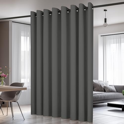 deconovo vorhang ösen dunkelraumvorhang thermovorhang 214 x 254 cm hellgrau 1 stück
