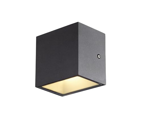 SLV SITRA CUBE WL LED Outdoor Wand- und Deckenleuchte IP44 3000K 10W anthrazit