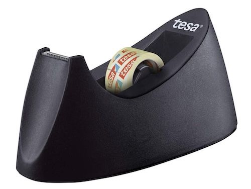 tesa easy cut tischabroller curve mit 1 rolle tesafilm, ideal für büro und zuhause