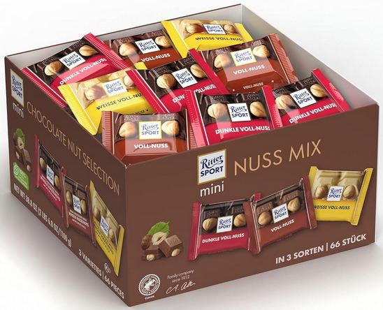 ritter sport mini voll-nuss mix 1,1 kg 66 stück für 20,69 euro