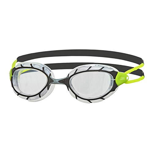 zoggs predator schwimmbrille für erwachsene, uv-schutz, antibeschlag, schwarz/limette