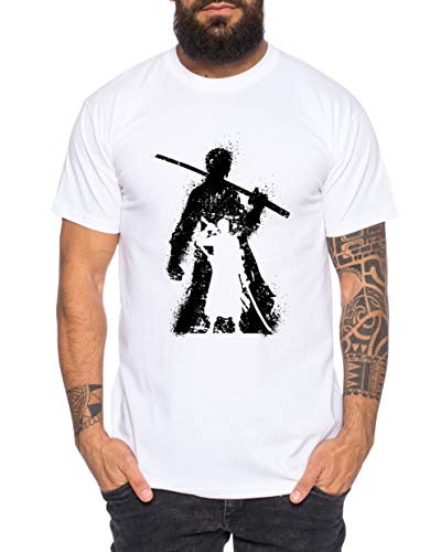 Zorro manga t-shirt herren ruffy one piece, weiß, Größe XL
