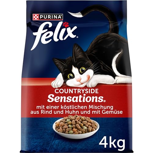 felix katzenfutter trocken mit rind und huhn, 4kg, 1er pack