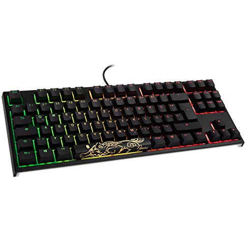 ducky one 2 tkl mechanische gaming tastatur, pbt, cherry mx blue switches