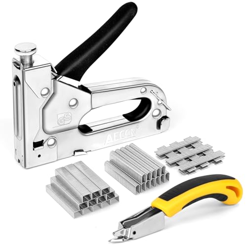 aeccn handtacker set 3 in 1 für holz stoff möbel mit 2100 klammern