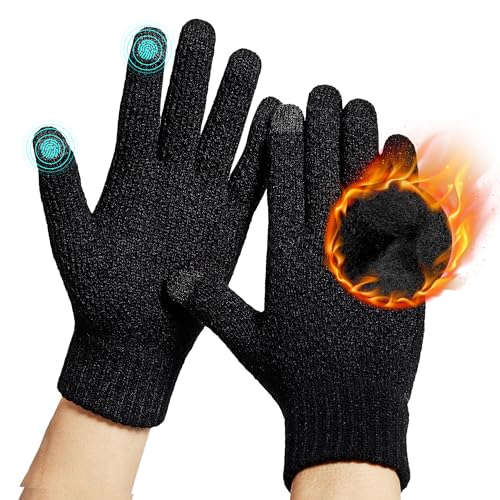 dovava herren handschuhe schwarz strickhandschuhe touchscreen fahrradhandschuhe winterhandschuhe