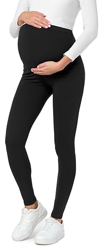 Be Mammy Lange Baumwoll-Umstandsleggings für Schwangere, hoher Bund, elastisch