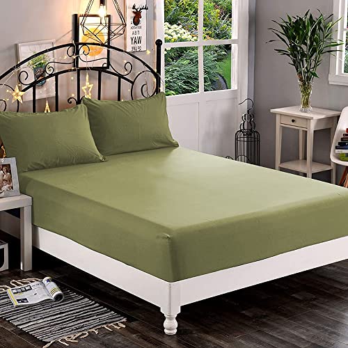spannbetttuch grün elegant comfort 1-teilig mikrofaser 1500 fadenzahl california king bis 40,6 cm tief