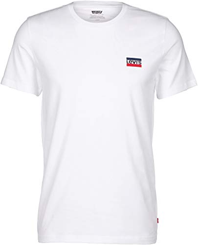 levi's herren t-shirt 2-pack crewneck graphic tee sportswear white mineral black, xl