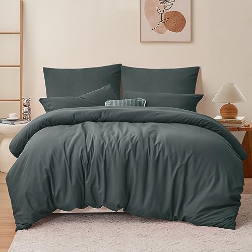 ruikasi bettwäsche set 220 x 240 cm grau mit kopfkissenbezügen mikrofasern