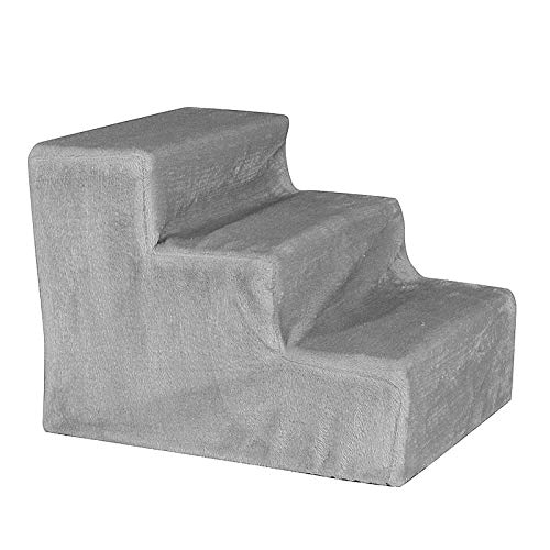 lionto haustiertreppe hundetreppe plüschbezug 46x36x34 cm bis 50 kg hellgrau