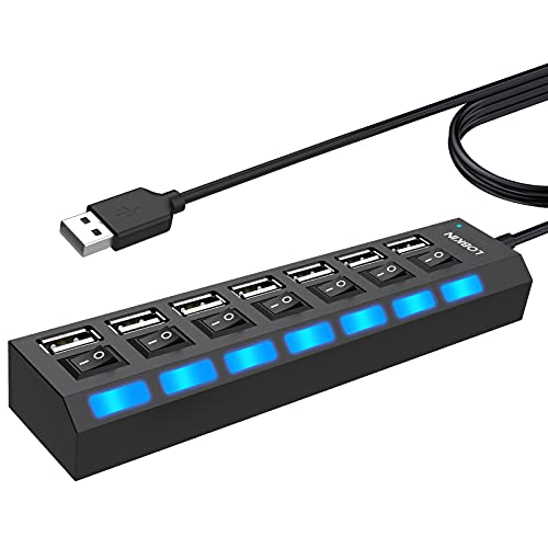 lobkin usb hub 7-port tragbar usb 2.0 und 3.0 hub für laptop und pc