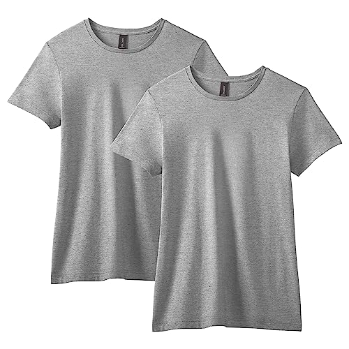 gildan damen t-shirt softstyle cotton g64000l multipack sport grey 2er-pack